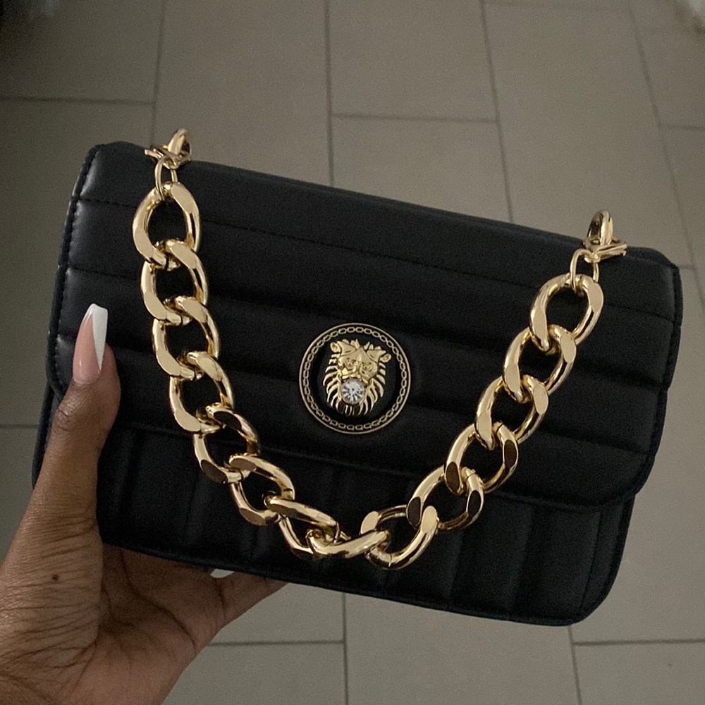 Black and gold aldo handbag